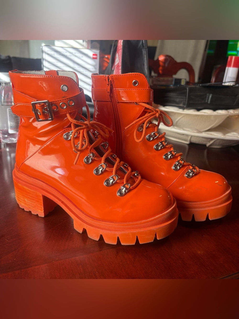 Jeffrey Campbell Orange Boots Women’s 9